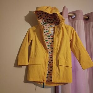 Cat & Jack Kids Yellow Raincoat with Dinosaur Lining